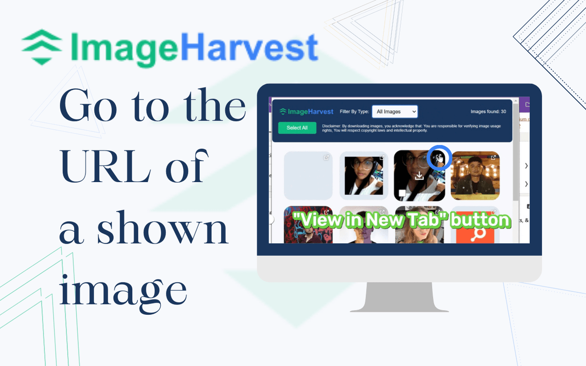 Go to the URL of a shown image